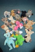 Basket of TY Beanie Animals