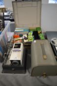 Rank Hylite Slide Projector, plus a Case of Slides and Holders