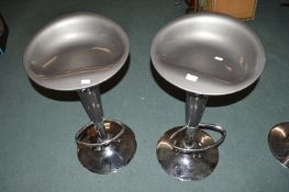 Pair of Chrome Gas Lift Barstools