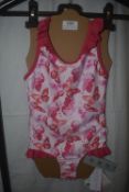 Seafolly Pink Butterfly Frill Swimsuit Size: 3 years