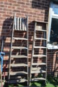 2x Wooden Step Ladders