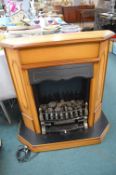 Coal Effect Electric Fire with Wood Surround