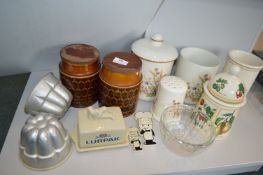 Kitchen Storage Jars and Moulds Including Hornsea Pottery
