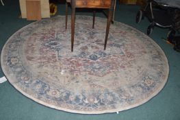 Large Circular Rug with Distressed Design