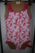 Seafolly Pink Butterfly Frill Swimsuit Size: 6 years