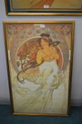 Framed Reproduction Alphonse Mucha Art Nouveau Print