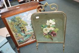 2x Vintage Fire Screens