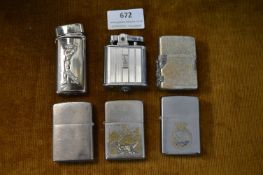 4x Zippo Petrol Lighters and 2x Others