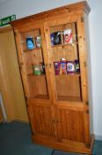 Glazed Pine Two Door Cabinet