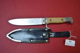 Vintage Baron Solingen Bush Craft Knife with Leather Sheath