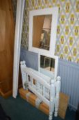Child’s Single White Painted Pine Bed Frame, and Two Mirrors