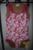 Seafolly Pink Butterfly Frill Swimsuit Size: 5 years