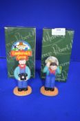 2x Camberwick Green Figures by Robert Harrop Including Mr Gibbons the Dustman, and Mr Wantage the