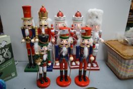 8x Wooden Nutcracker Figures