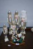 6x Nutcracker Soldiers and a Rocking Horse