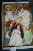 5x Small Porcelain Dolls