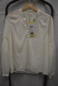 *Ella Moss Cream Chiffon Button Up Blouse Size: S