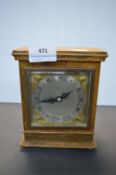 Oak Cased Matel Clock Presented 1976 to Captain Winduss, Retailed by Carmichael’s of Hull