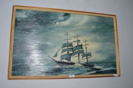 Framed Oil on Board Sailing Ship Study by Bill Welburn