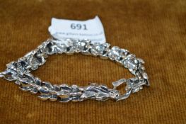 White Metal Dragon Bracelet