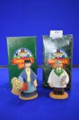 2x Camberwick Green Figures by Robert Harrop Designs Including Mrs Cobbit the Flower Seller, and