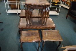 Nest of Three Glass Topped Tables, and Three Glass Topped Coffee Tables
