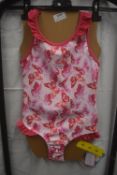 Seafolly Pink Butterfly Frill Swimsuit Size: 5 years