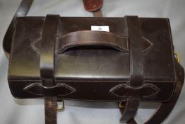 Dark brown leather cartridge case