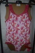 Seafolly Pink Butterfly Frill Swimsuit Size: 6 years