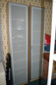 Pair of Bedroom Storage Cabinets with Frosted Glass Doors