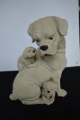 Dog with Puppies Figure