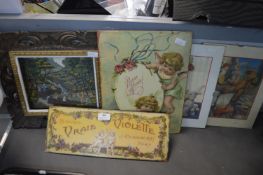 Reproduction French Advertising Sign, Vintage Picture Frame, etc.