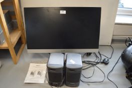 AOC LCD Monitor, and a Pair of Goodmans Active 65V Integrated Speakers
