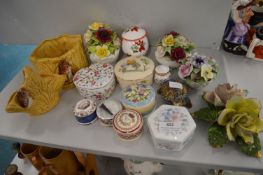 Pottery Flower Posies, Trinket Boxes, etc.