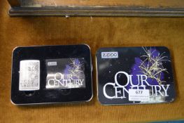Our Century Zippo Lighter with Presentation Tin