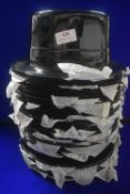 Quantity of Black Plastic Top Hats