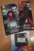 Vampire Kit Including Fake Blood, Fangs with Blood Capsules, and Makeup Sticks