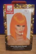 Neon Orange Glam Wig