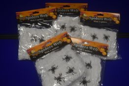 5x Packs of Spiderwebs with Spiders