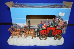 37cm Horse Drawn Christmas Carriage