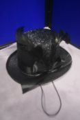Black Mini Top Hat with Feathers