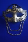 Lady’s Metal Effect Masquerade Mask with Chains