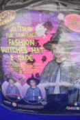 Kid’s Glitter Fur Trimmed Witches Hat & Cape (Pink trim)