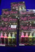 7x Packs of 4 Neon Puffy Fabric Paints