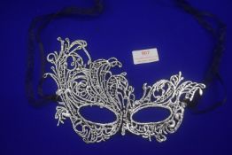 Silver Metal Effect Lace Eye Mask
