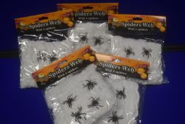 5x Packs of Spiderwebs with Spiders