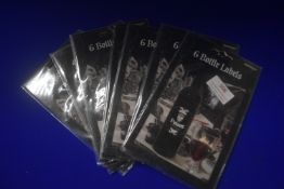 8x Packs of 6 Halloween Bottle Labels