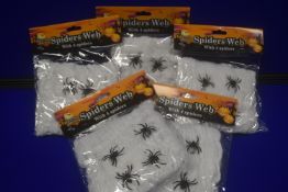 5x Packs of Spiderwebs with Spiders