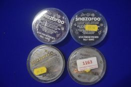 Set of 4 Snazaroo Face Paints - 2x Silver, 1x Dark Blue, 1x Purple