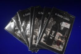 8x Packs of 6 Halloween Bottle Labels